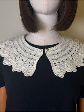 Vintage-Style Crochet Lace Detachable Collar - White